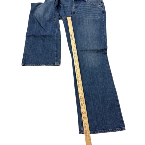 Talbots Jeans Womens 12 Blue Barely Boot Curvy Stretch Denim Distressed Casual - Picture 7 of 9